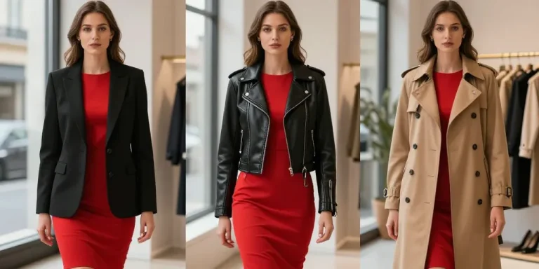 quelle veste avec une robe rouge