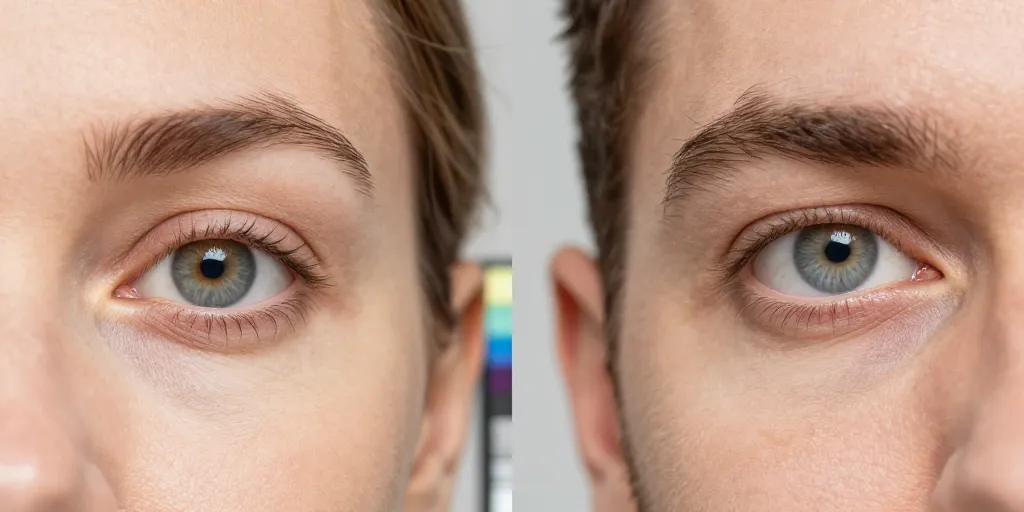 yeux vert bleu gris