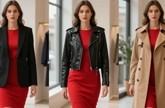 quelle veste avec une robe rouge